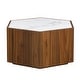 preview thumbnail 21 of 28, Christopher Knight Home Hexagonal Rustic Retro Wood Coffee Table with Marble Tops and Drawers