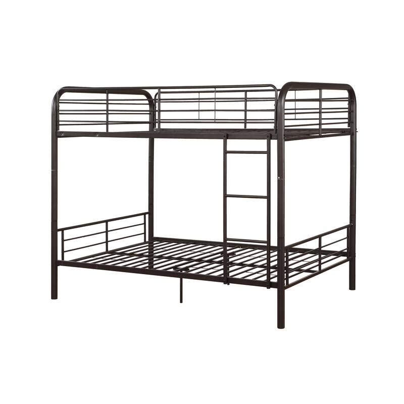 Bristol Metal Bunk Bed (Full over Full) in Gunmetal with Guardrails and Ladder Bed Bath