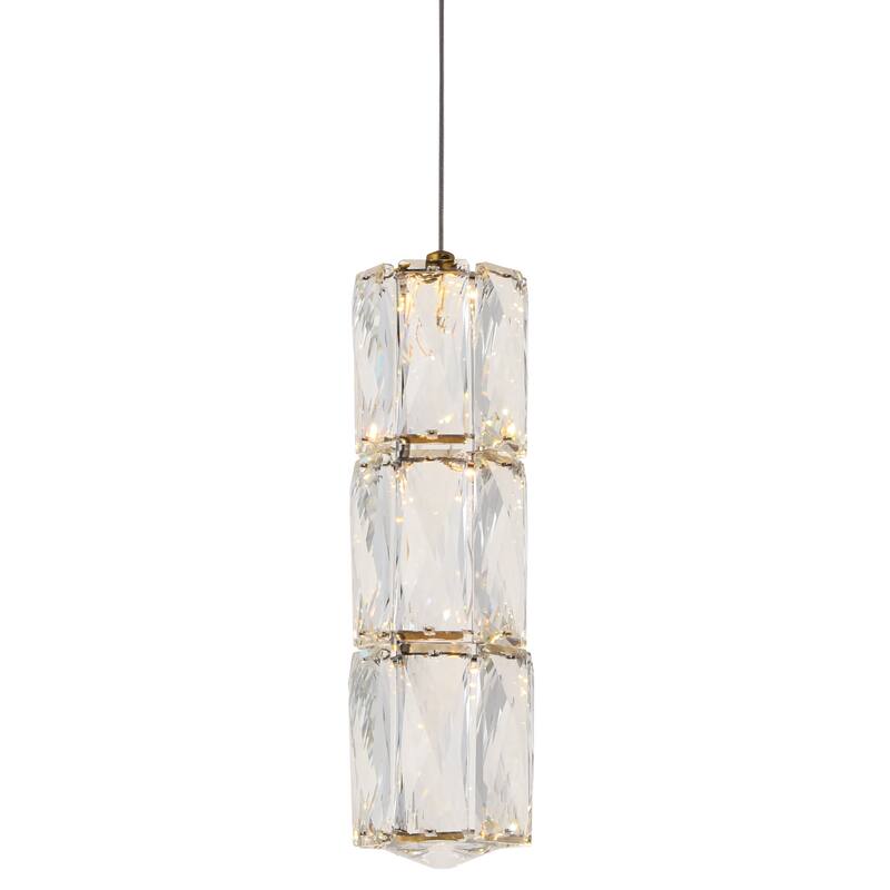 Elegant Lighting Polaris Single Light 6" Wide Integrated LED Pendant - Gold