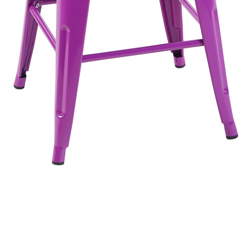 AC Pacific 24 Inch Industrial Stackable Metal Counter Stools Set of 4