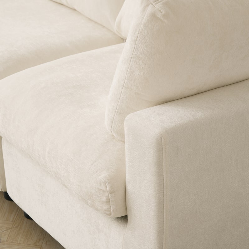 Modern Cloud Sectional Couches for Living Room Set, Chenille U-shaped Sofa Couch