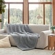 preview thumbnail 5 of 27, Cozy Potato® Chenille Chunky Knit Throw Blanket Graphite Gray