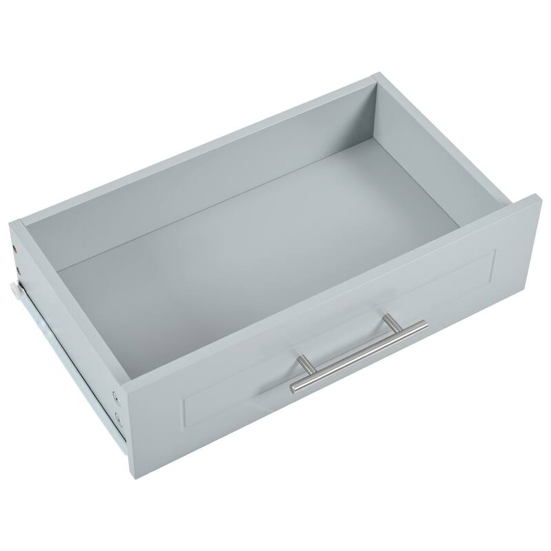 Rolling Kitchen Islands on 5 Wheels with 3 Drawer, 3 Open Side Racks for 10 Gallon Garbage Bin