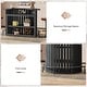 preview thumbnail 5 of 13, 39.4” H Brown MDF Arc Shaped Bar Table, 4-Tier Home Bar Unit with Footrest