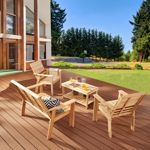 Wooden conversation sets deals