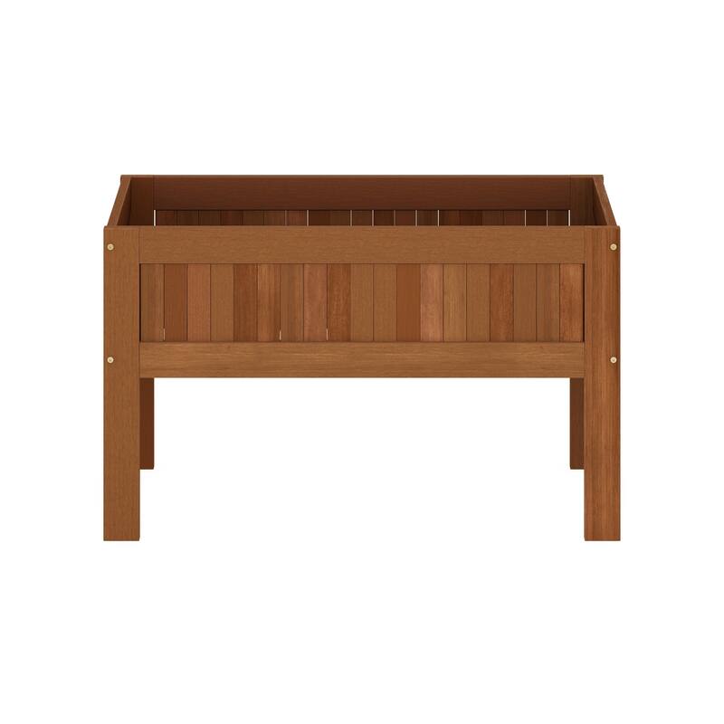 Furinno Tioman Outdoor Elevated Standing Planter Box, Raised Garden Bed with Legs, Natural
