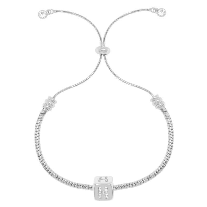 Victoria Townsend Silver Plated Adjustable Initial Bracelet - H