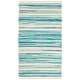 preview thumbnail 42 of 61, SAFAVIEH Handmade Rag Rug with Fringe Valborg Casual Stripe Cotton Rug with Fringe 2' x 3' - Ivory/Green - Rectangle