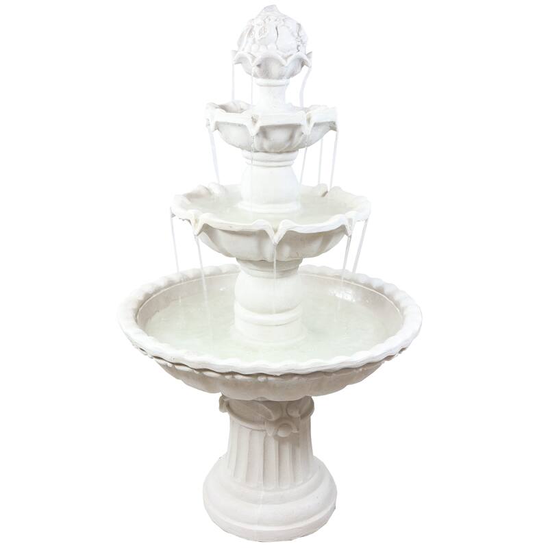 4-Tier Fruit Top Outdoor Water Fountain Backyard Garden Feature - 52"