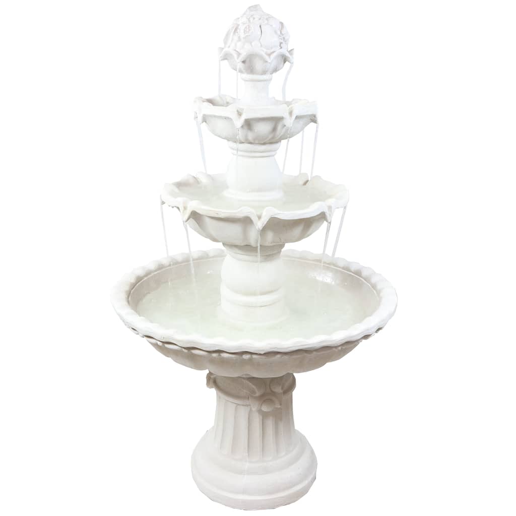 4-Tier Fruit Top Outdoor Water Fountain Backyard Garden Feature - 52"