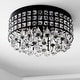 preview thumbnail 4 of 10, Evelyn 14.5" 3-Light Crystal Drops/Metal LED Flush Mount, Black by JONATHAN Y