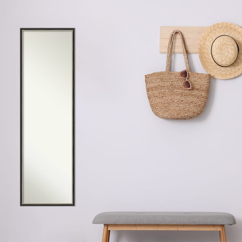 Theo Narrow Non-Beveled Wood Framed Full-Length On the Door Mirror - Glass Size 14x48