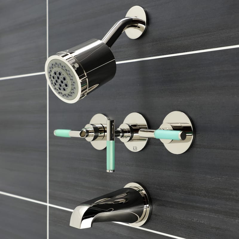 Kingston Brass Kaiser Three-Handle Tub and Shower Faucet