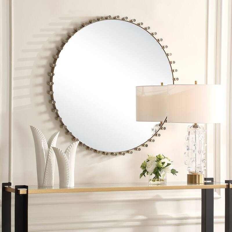 Uttermost 08219 Avelyne 37-1/4" Diameter Circular Flat Accent Mirror