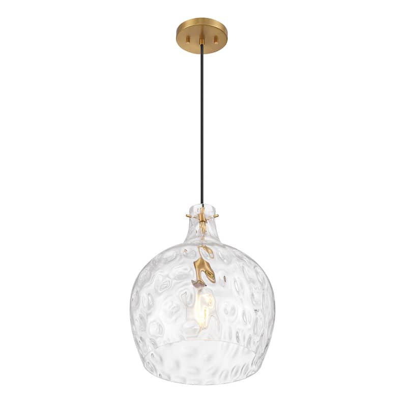 Bellevue SHP75279 13" Wide Pendant with Clear Hammered Glass Shade