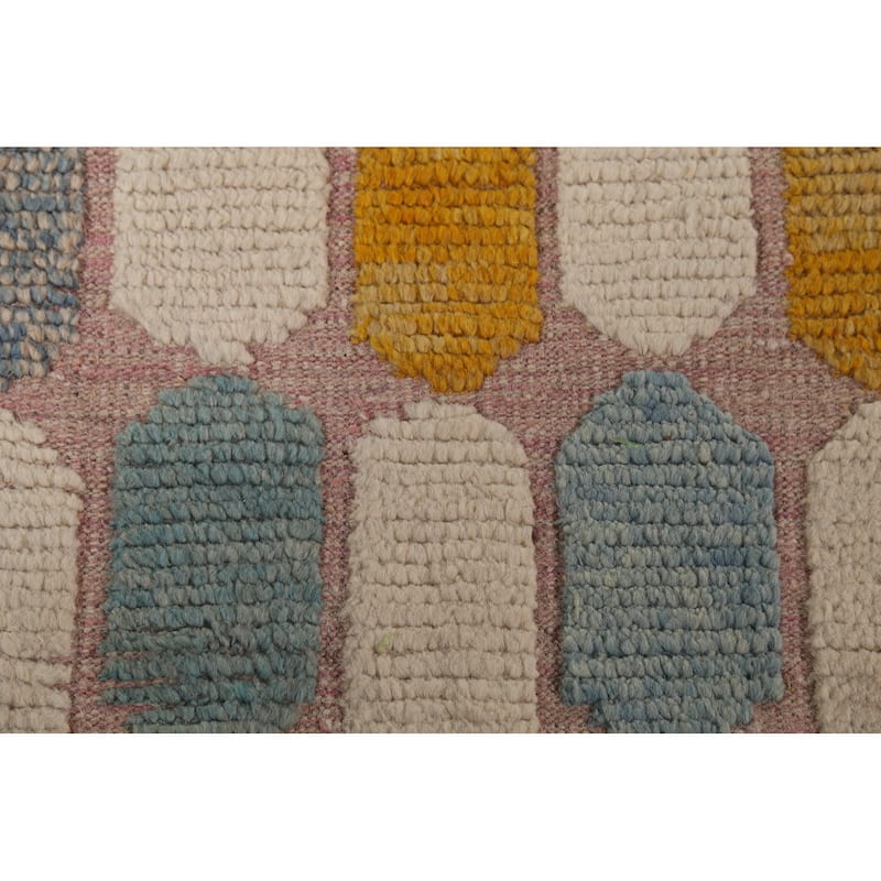 All-Over Moroccan Large Area Rug Hand-Knotted Wool Carpet - 11'7"x 16'1"
