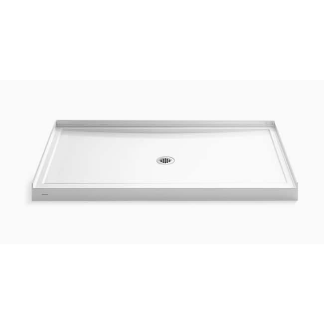 Sterling 95079 60 x 38" Guard Shower Base with Center Drain - White