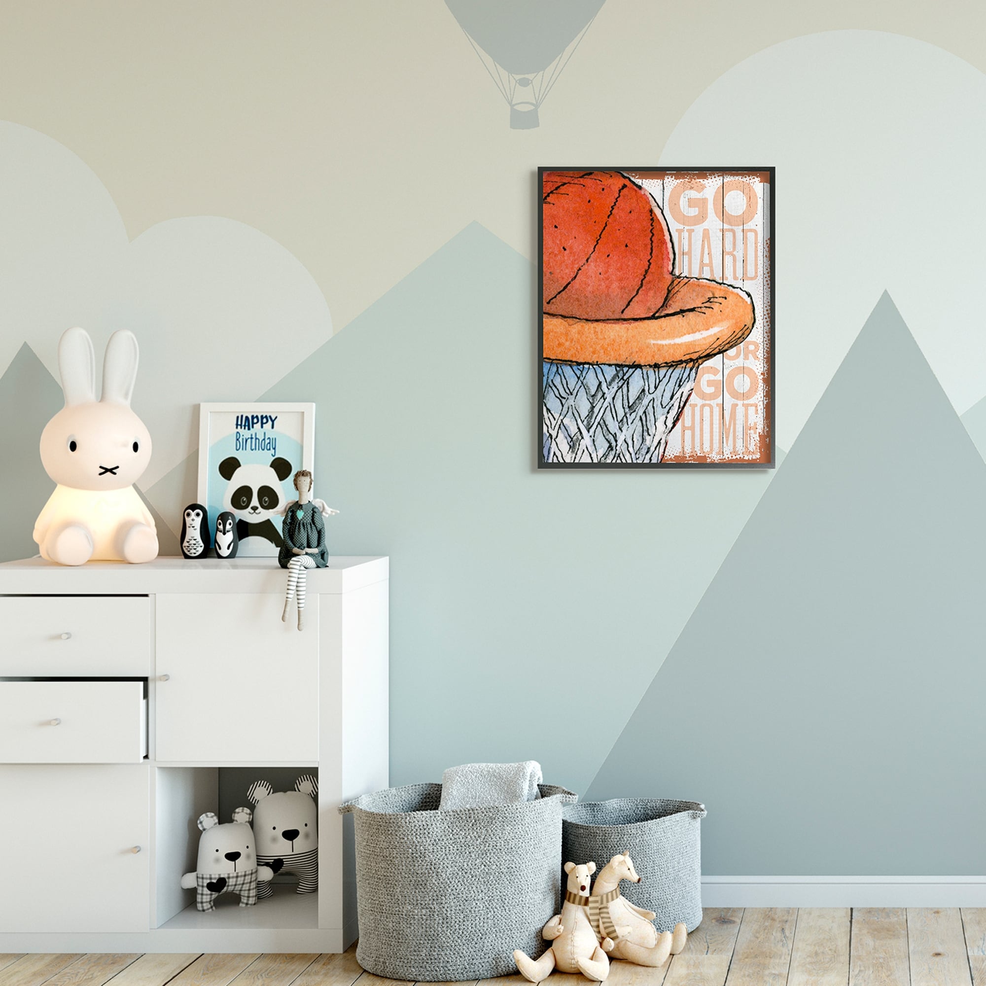Shop The Kids Room By Stupell Go Hard Basketball Hoop Orange
