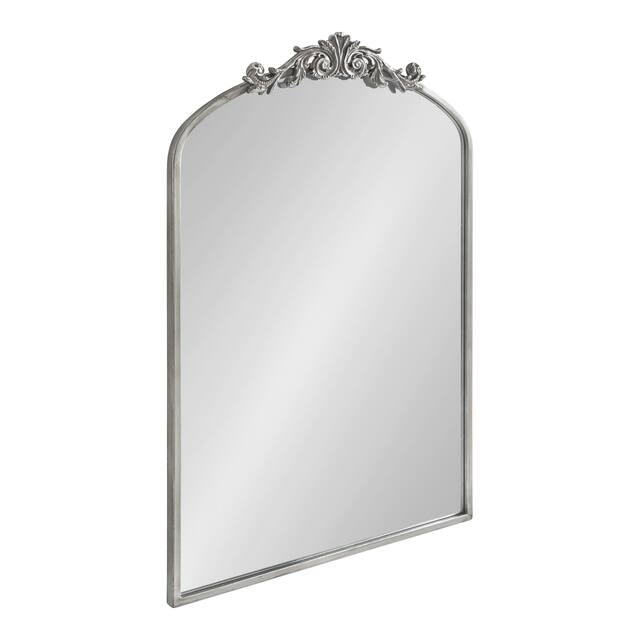 Kate and Laurel Arendahl Traditional Baroque Arch Wall Mirror - 24x36 - Silver