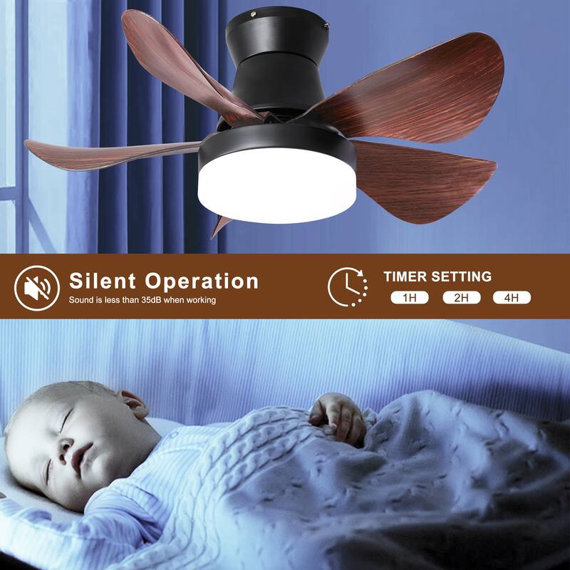 Quiet Ceiling Fan with Lights and Remote, 5 Blades Ceiling Fan Light