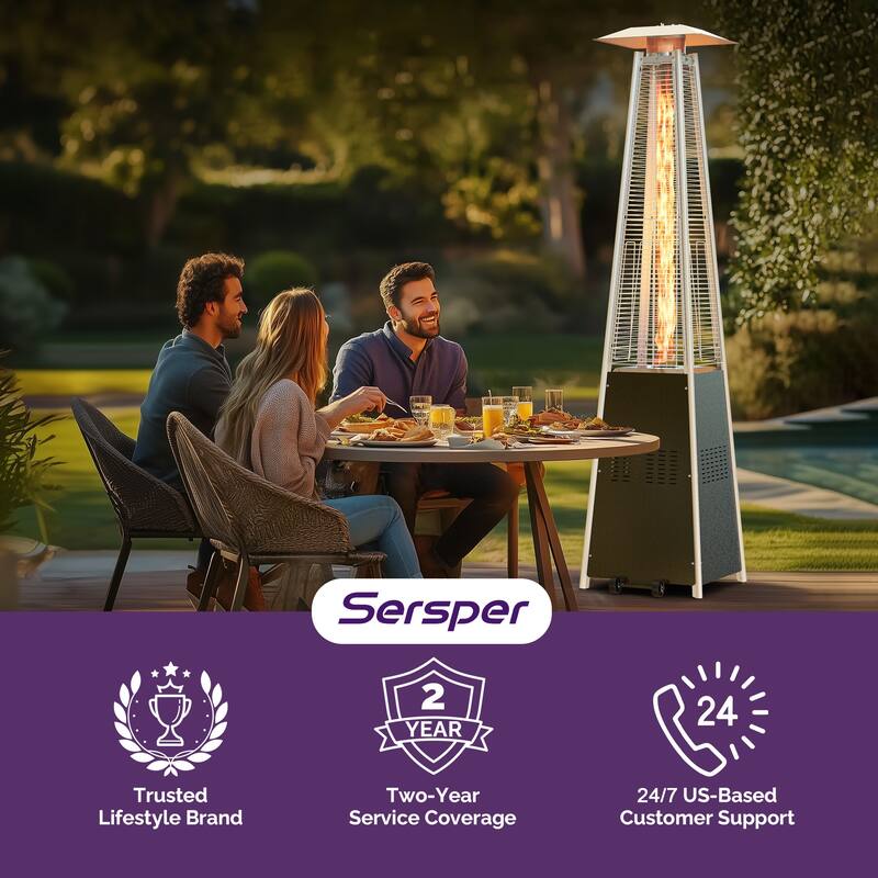 42,000 BTU Outdoor Patio Heater, Quartz Glass Tube Propane Heater for Commercial & Residential,Backyard,Camping