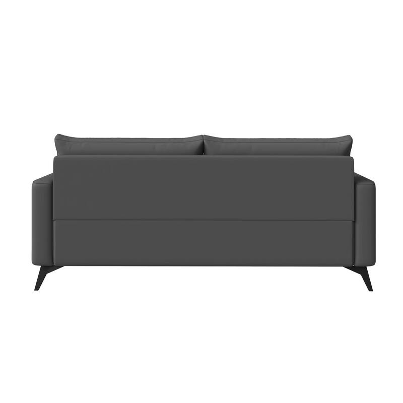 3 Seater Sofa Upholstered Leather with Stainless Steel Legs Inno Series by LeisureMod