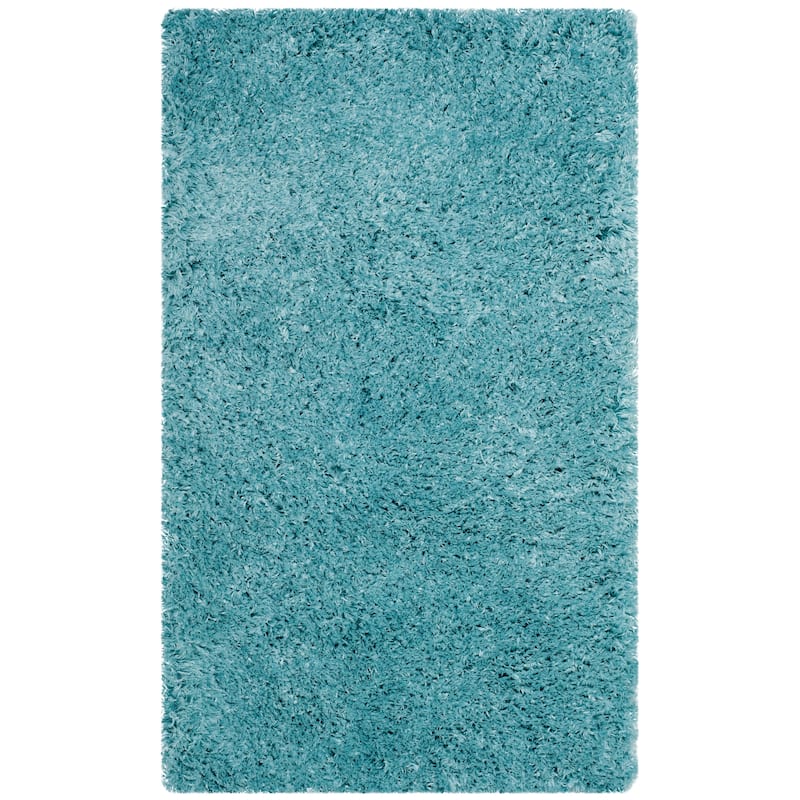 SAFAVIEH Polar Shag Alabama Glam Solid 3-inch Extra Thick - 2' x 3' - Light Turquoise - Runner/Rectangle
