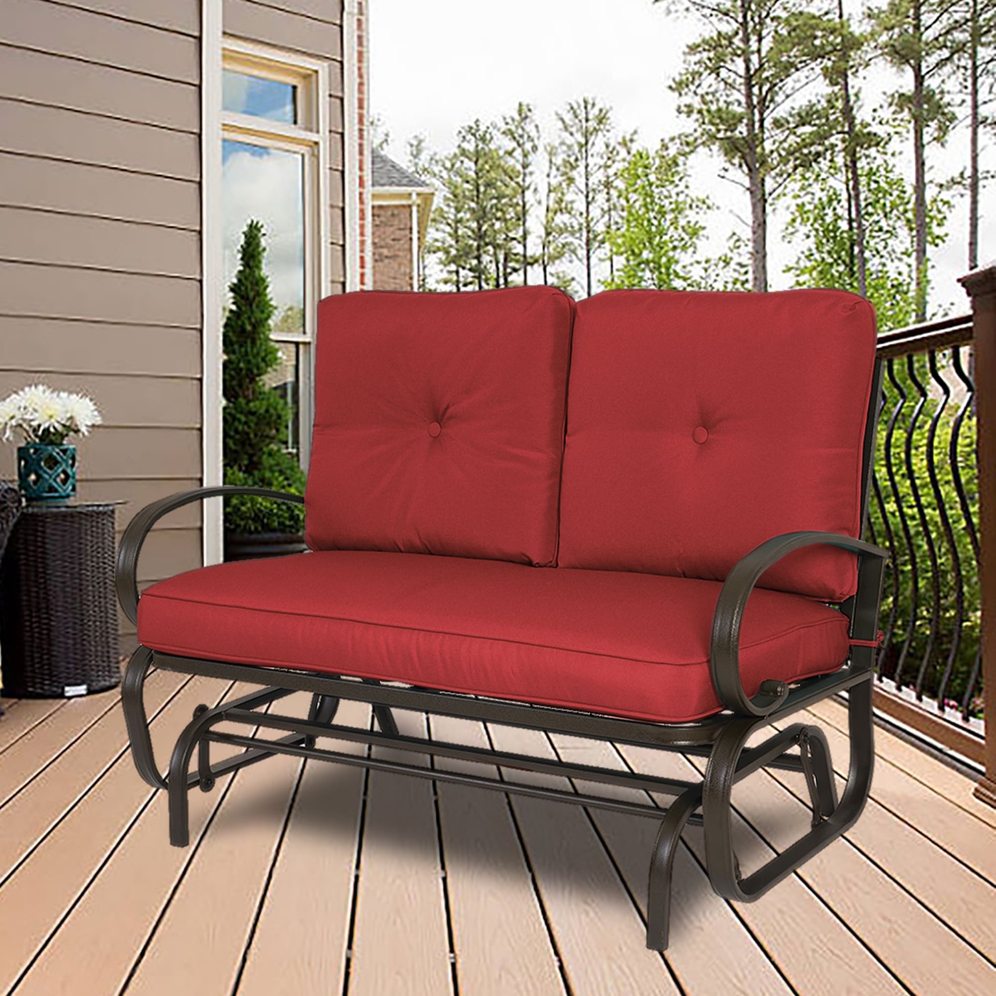 Kozyard Cozy Two Rocking Love Seats Glider Swing-image