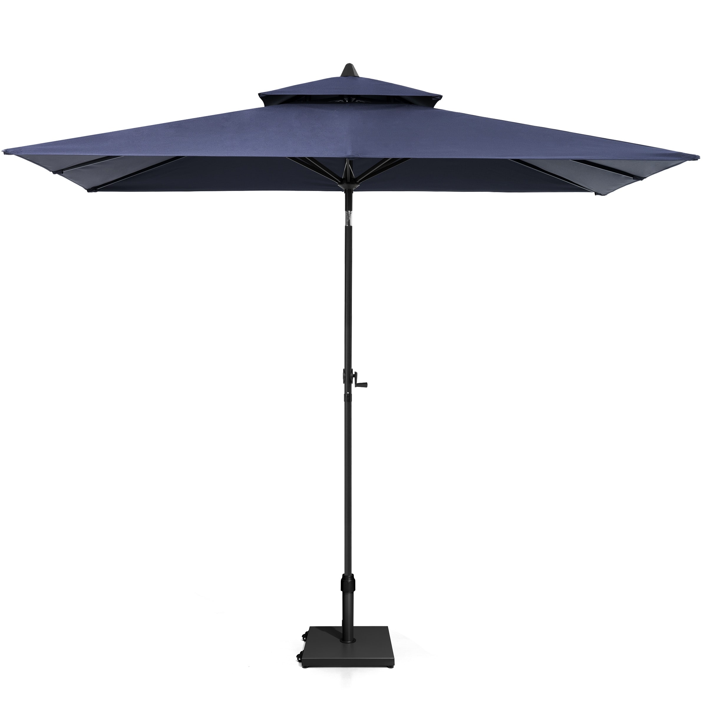 Pellebant Outdoor Patio 10 X 6.5 FT Double Top Market Umbrella with Wheels Base