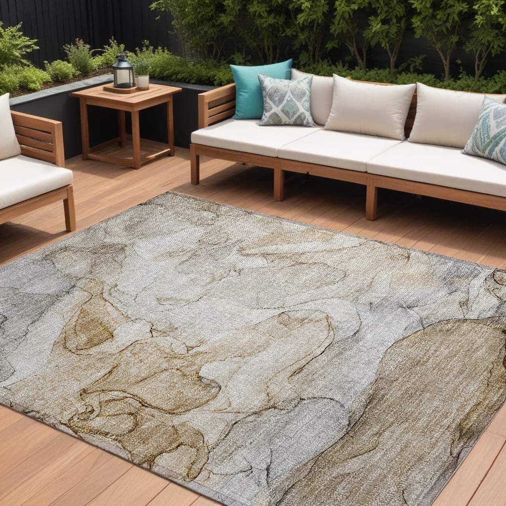 Elfi Artistic Abstract Weather Resistant Versatile Elegance Outdoor Rug