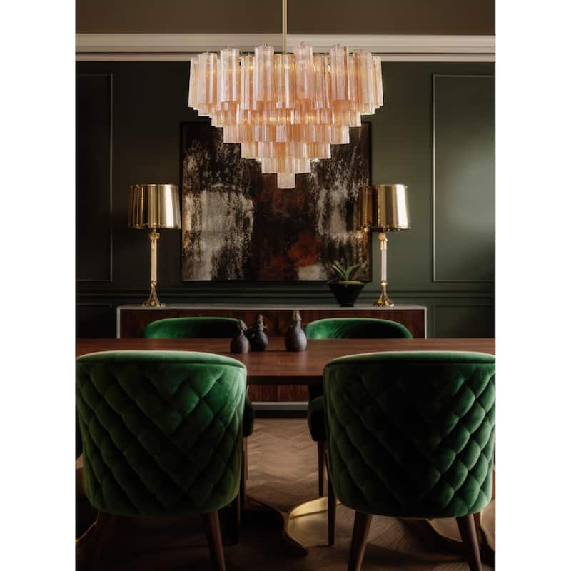 Addis 16 Light Aged Brass Chandelier - 32"W x 21.5"H x 32"D