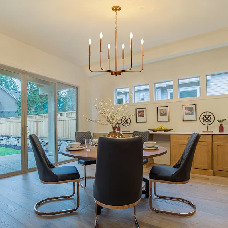 6-Light W26.18" x H66.92" Candle Chandelier for Living Room Kitchen Island