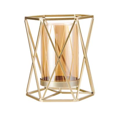 Elements Open Hexagon Candle Holder, 8 Inch