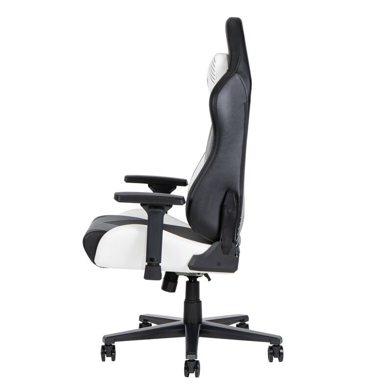150°Reclining Mechanism Comfort Edge White Gaming Chair,Heavy Duty Steel Base