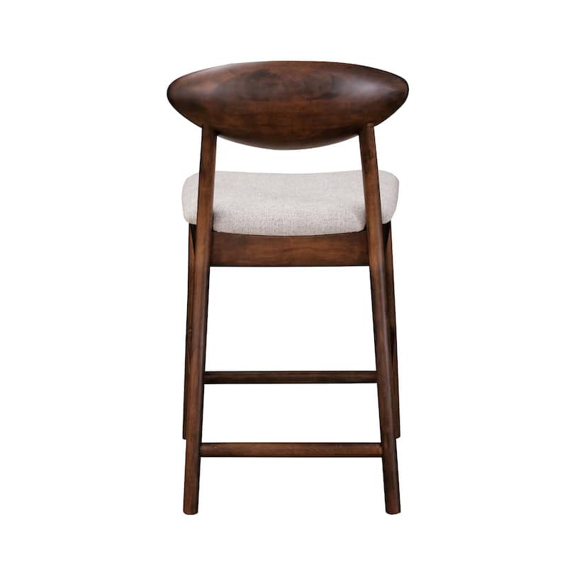 Furniture of America Abigail V Mid-century Modern Rich Walnut Handmade Rubberwood Counter Height Dining Chairs (Set of 2)