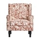 preview thumbnail 132 of 134, 2 Set Traditional Patterned Wingback Accent Chairs with NailHead