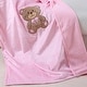 preview thumbnail 3 of 1, Baby Receiving Blanket Nursery Soft Plush Print Teddy Bear Pink