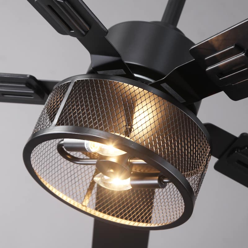 60" Matte Black Reversible Wood 5-Blade Smart Ceiling Fan with Light and APP Control