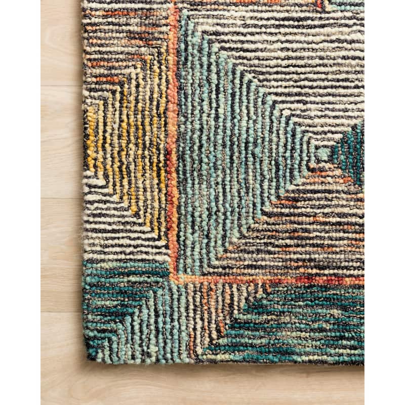 Alexander Home Kaleidoscope Geometric Hand-Hooked Wool Rug