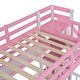 preview thumbnail 14 of 16, Twin over Twin Wood Bunk Bed with more Storage Space, Pink