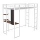 preview thumbnail 19 of 37, Metal Loft Bed With 2 Shelves And One Desk