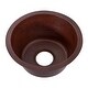 preview thumbnail 1 of 4, Miseno Round 15" Copper Drop-In or Undermount Bar Sink Hand-Hammered Antique Copper