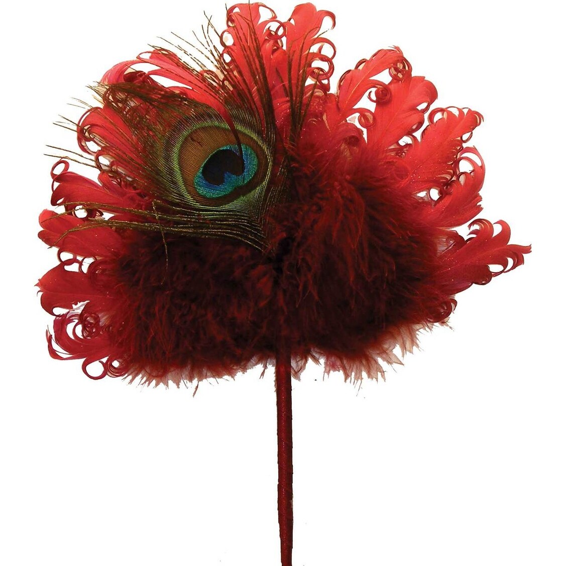 Shop 1 Pc 10 Inch Peacock Feather Fan Pick W Mica Hanger Great For Adding Color To Party Home Decor Beauty Burgundy Overstock 18773645