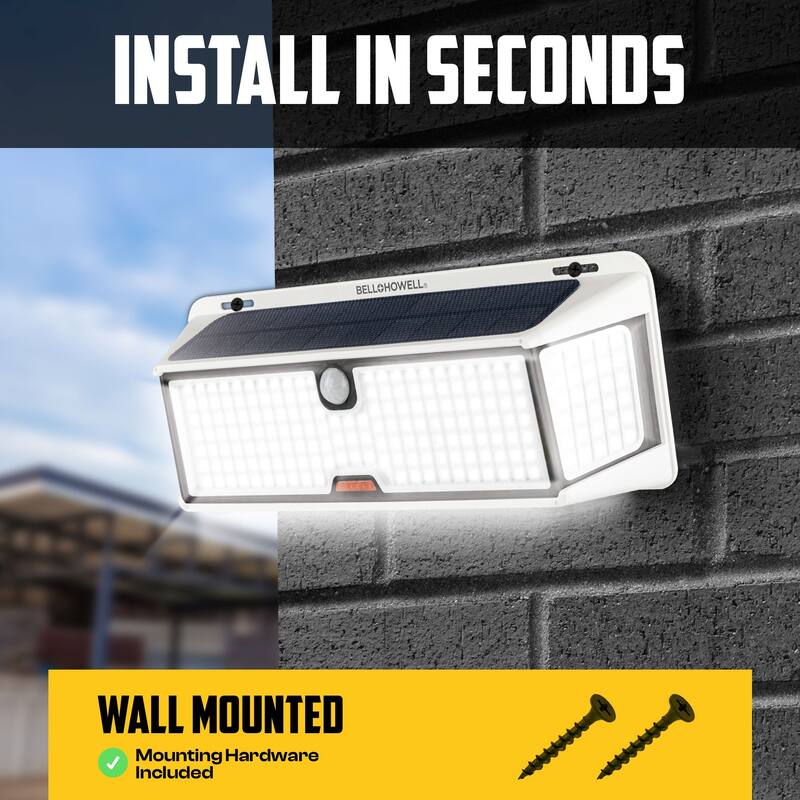 Bell + Howell Bionic Wall Light XL Pro Solar Powered Outdoor Motion Sensor Light