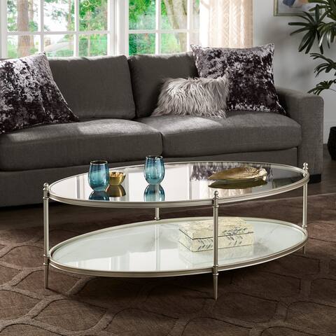 Ximena Champagne Silver Metal & Glass Coffee Table Set by iNSPIRE Q Bold
