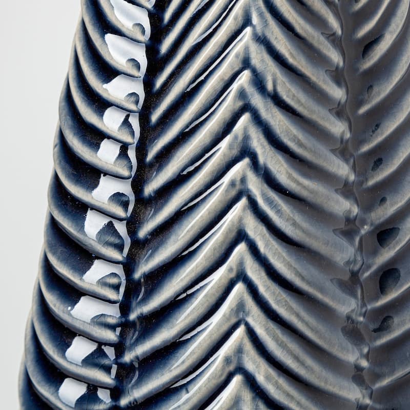 Bashir Dark Blue And White Ceramic Vase (16")