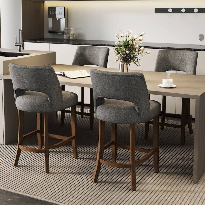 Set of 2/4/6 Wooden Bar Stools with Footrest/Counter Stools.