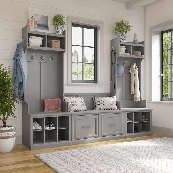 Grey mudroom sale bench