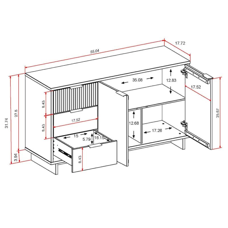 Manhattan Comfort Granville 55" Sideboard
