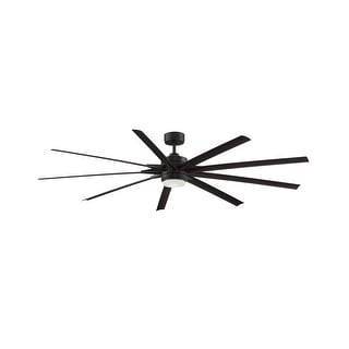 Fanimation Odyn 84 inch Indoor/Outdoor Smart Ceiling Fan w/ LED CCT Select Light and Remote - Dark Bronze w/ Dark Walnut Blades